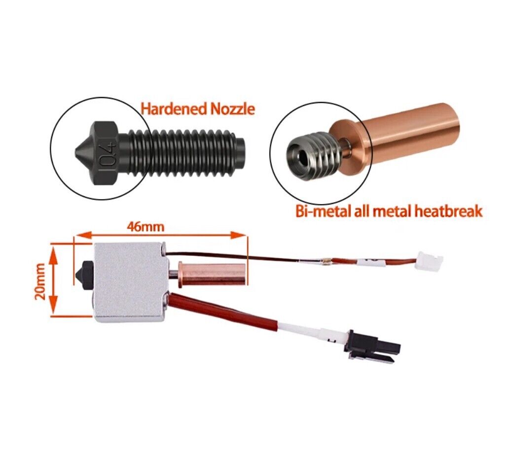 Anycubic Kobra 2 Series Hotend Complete Kit With Bimetal Heatbreak and Cap Tube - sayercnc - 3D Printer Parts Australia