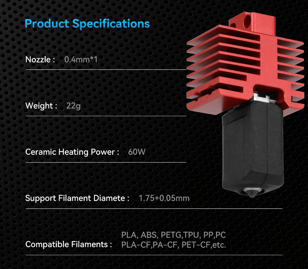 Bambu Lab P1 Series Upgraded Hotend Tri Metal One - Piece Heatbreak Kit P1S P1P - sayercnc - 3D Printer Parts Australia