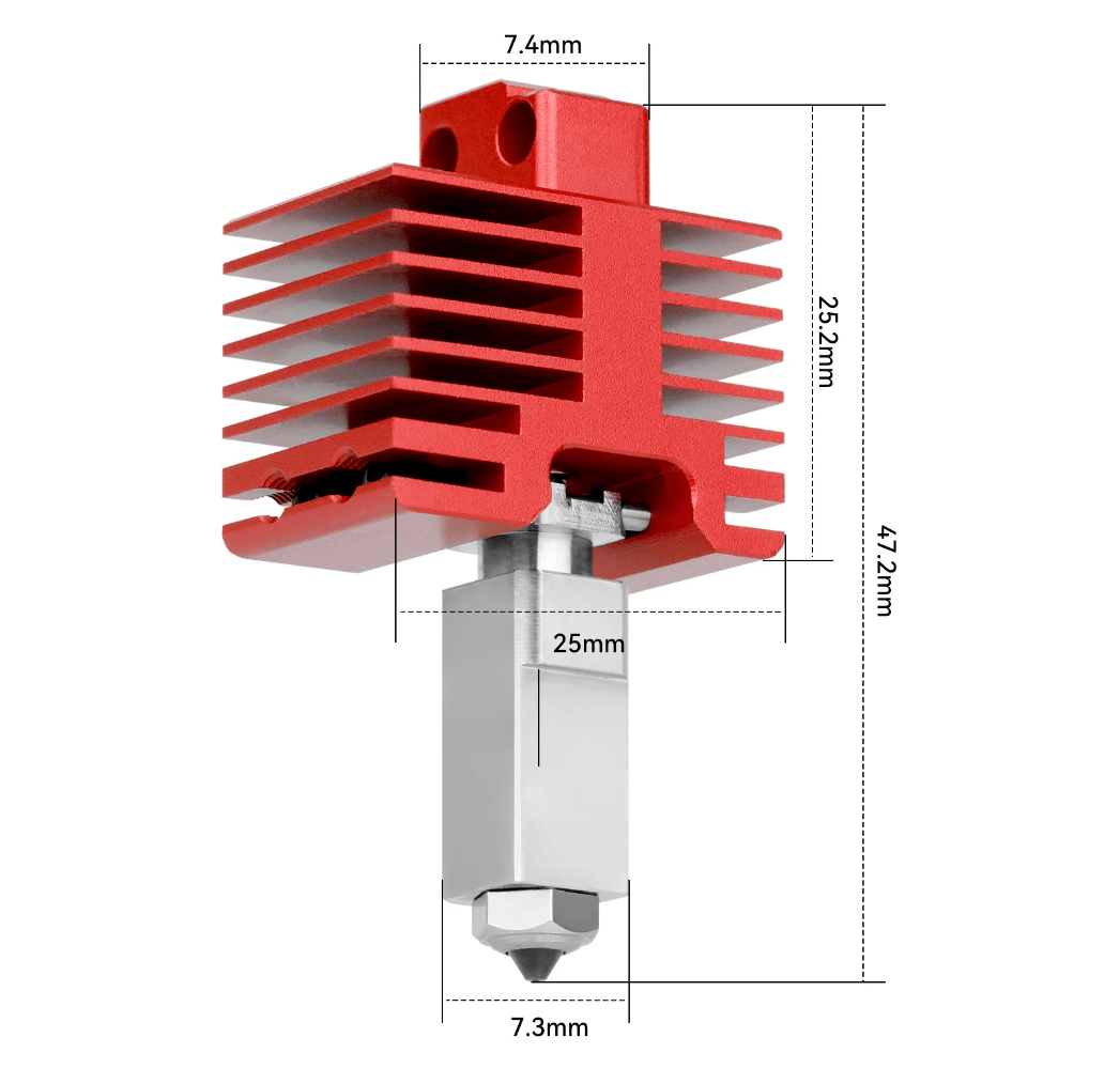 Bambu Lab P1 Series Upgraded Hotend Tri Metal One - Piece Heatbreak Kit P1S P1P - sayercnc - 3D Printer Parts Australia