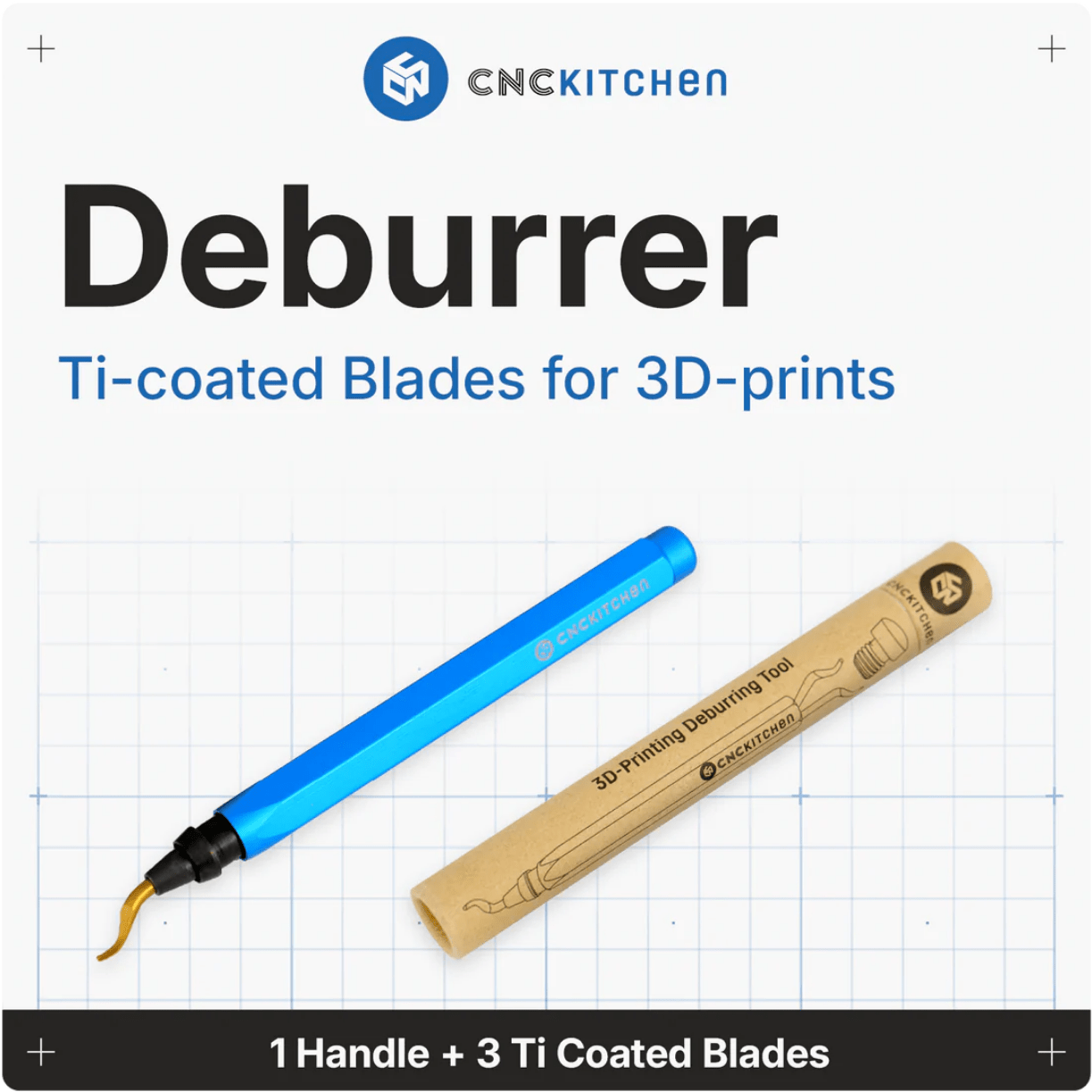 CNC Kitchen Deburring Tool Set with 3 Blades - sayercnc - 3D Printer Parts Australia