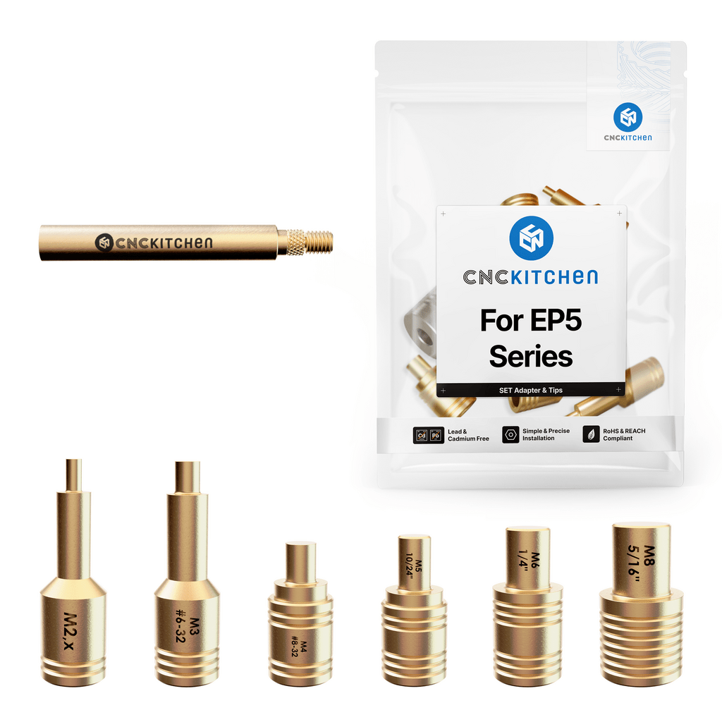 CNC Kitchen EP 5 Heat Set Insert Soldering Iron Adaptor and Tips - sayercnc - 3D Printer Parts Australia