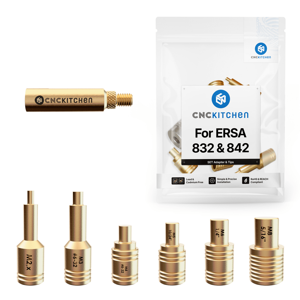CNC Kitchen ERSA TYPE 1 Heat Set Insert Soldering Iron Adaptor and Tips - sayercnc - 3D Printer Parts Australia