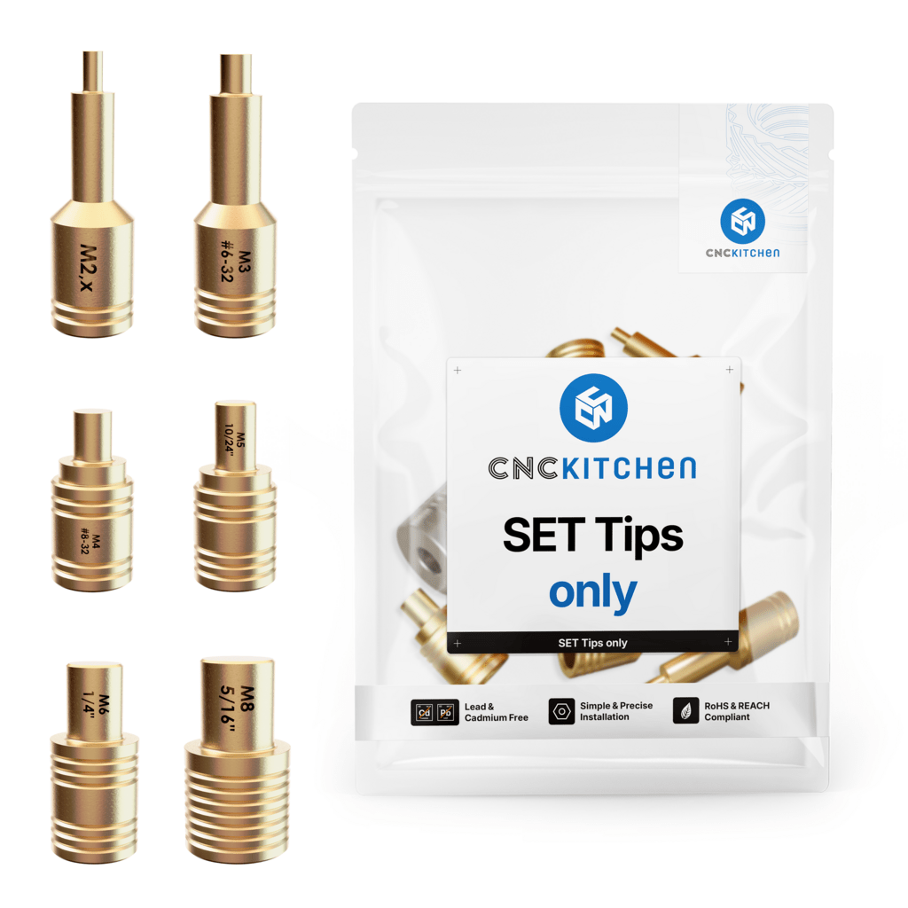 CNC Kitchen Heat Insert Replacement Tip Spares For Soldering Iron Adaptors - sayercnc - 3D Printer Parts Australia