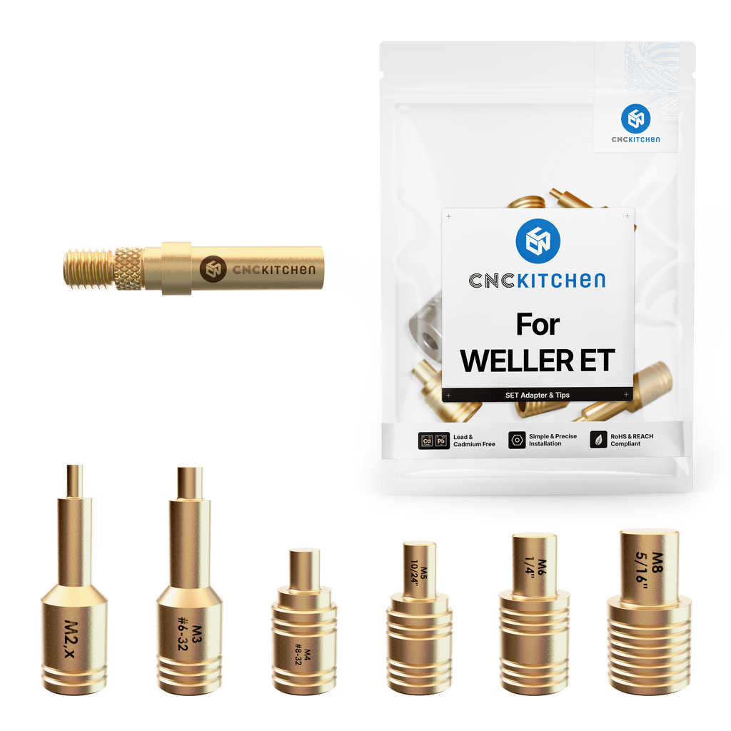 CNC Kitchen Heat Set Insert Soldering Iron Tips for Assorted Weller Irons ET - sayercnc - 3D Printer Parts Australia