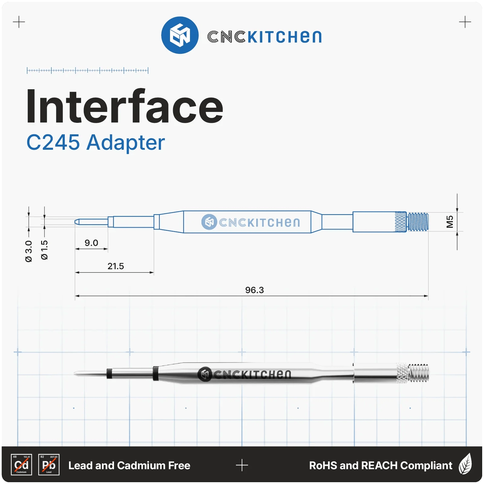 CNC Kitchen Heat Set Insert Soldering Iron Tips for C245 Applications - sayercnc - 3D Printer Parts Australia