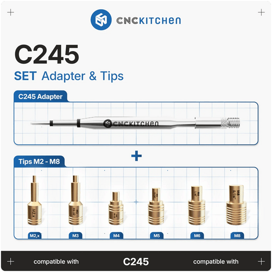 CNC Kitchen Heat Set Insert Soldering Iron Tips for C245 Applications - sayercnc - 3D Printer Parts Australia