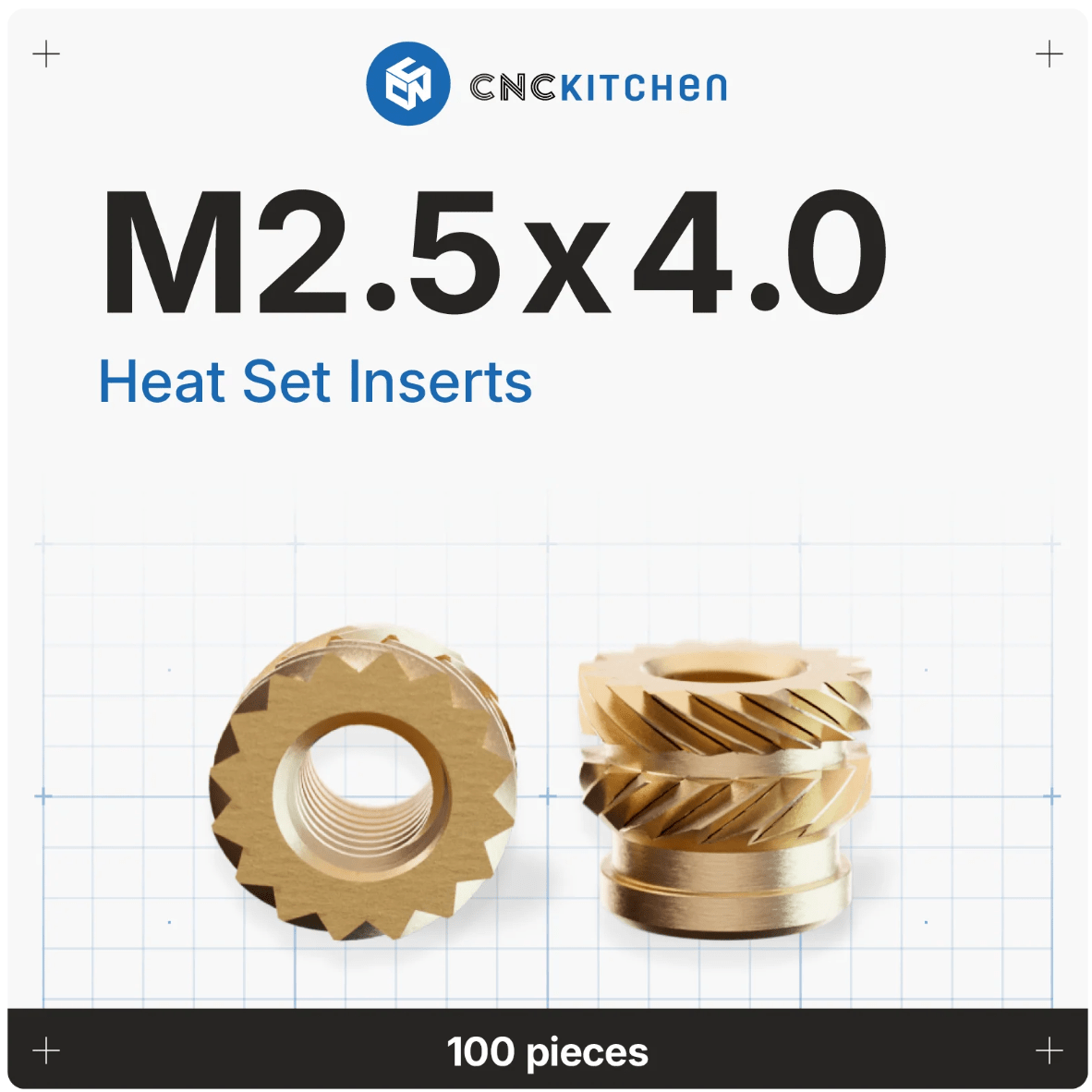 CNC Kitchen Heat Threaded Insert M2 M2.5 M3 VORON M4 M5 M6 M8 1/4" 1/8" 3/8" MIXED SET - sayercnc - 3D Printer Parts Australia
