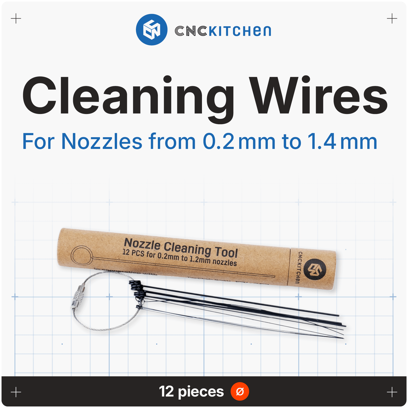 CNC Kitchen Nozzle High strength Cleaning Wire Set Tool - sayercnc - 3D Printer Parts Australia