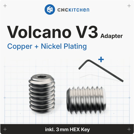 CNC Kitchen Plated Volcano Adapter V3 Adapt V6 Nozzles to Volcano Blocks - sayercnc - 3D Printer Parts Australia