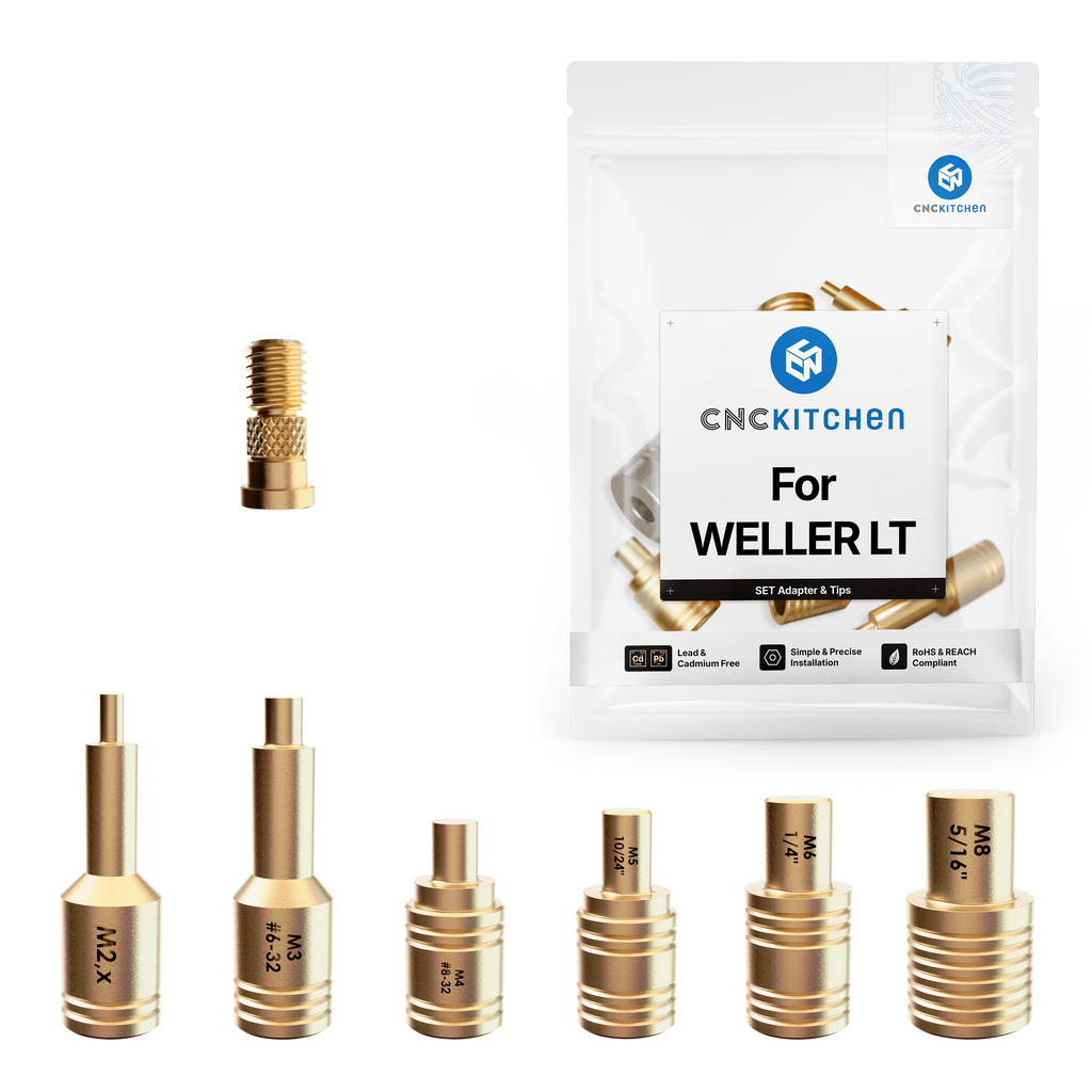 CNC Kitchen Weller LT Heat Set Insert Soldering Iron Adaptor and Tips - sayercnc - 3D Printer Parts Australia