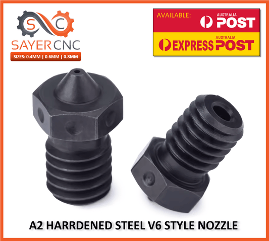 Hardened Steel Nozzle 0.4 0.6 0.8 mm E3D V6 Compatible - 1.75mm - sayercnc - 3D Printer Parts Australia