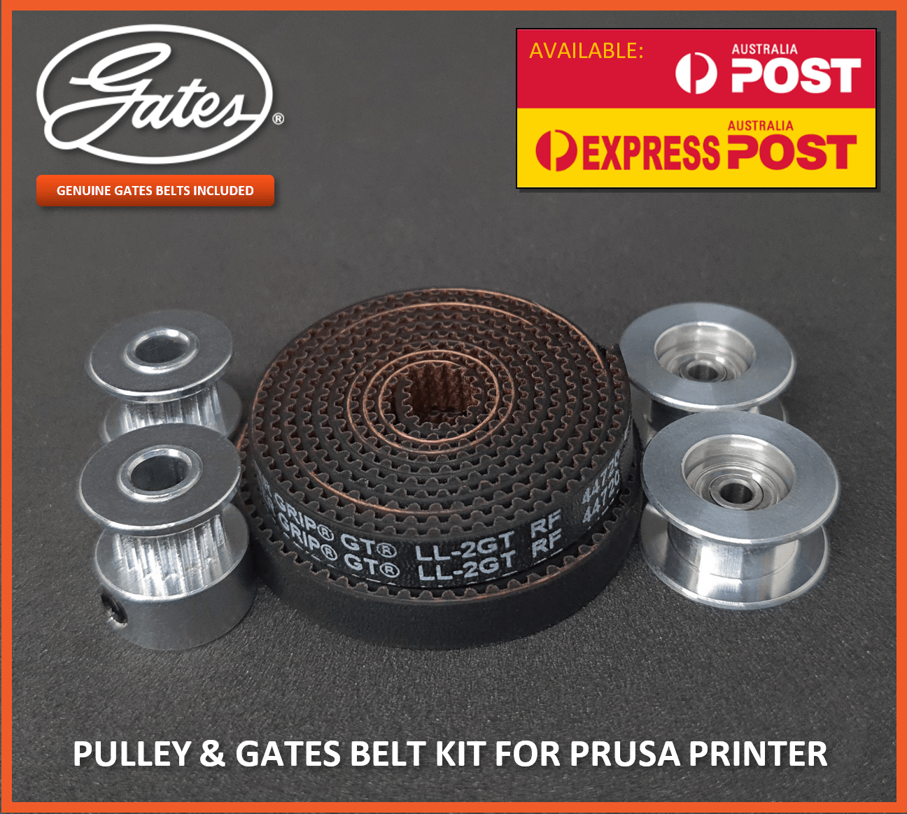 PRUSA Pulley & GATES Powergrip Genuine Belt Kit MK 2.5 2.5s 3 3s 3s