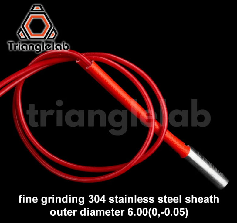 40w TriangleLab Heater Cartridge Cable 20mm x 6mm 12/24v Stainless 3D Printer - sayercnc - 3D Printer Parts Australia
