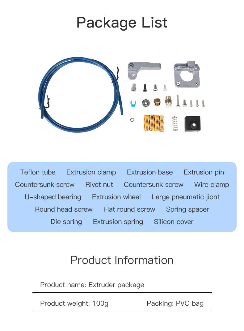 Creality Upgrade Kit Ender 3 5 CR10 Extruder Spring Capricorn Tube Silicone Sock - sayercnc - 3D Printer Parts Australia