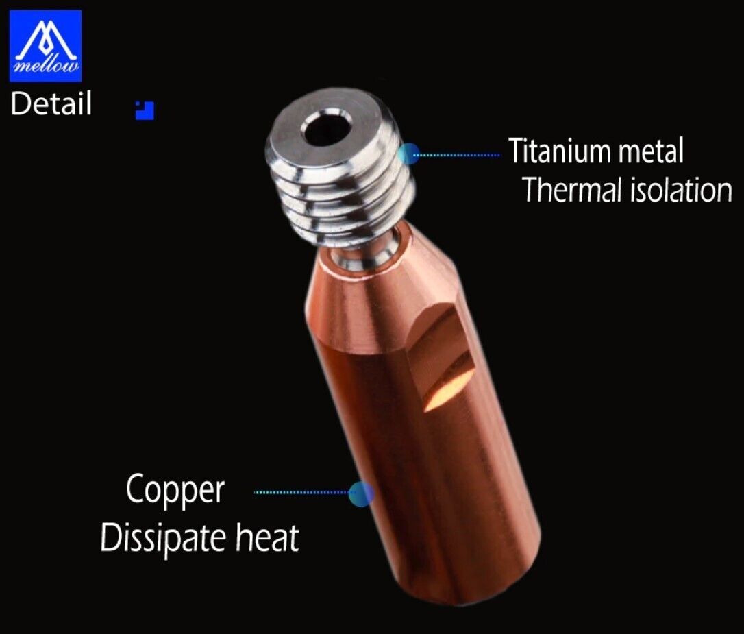 Bi-Metal Heat Break Ender 3 & CR-10 All-Metal Titanium Alloy By Mellow 3D - sayercnc - 3D Printer Parts Australia