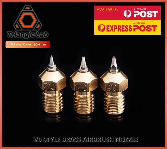 Brass E3D V6 Compatible Airbrush Tipped Triangle Lab High Quality Nozzle - sayercnc - 3D Printer Parts Australia
