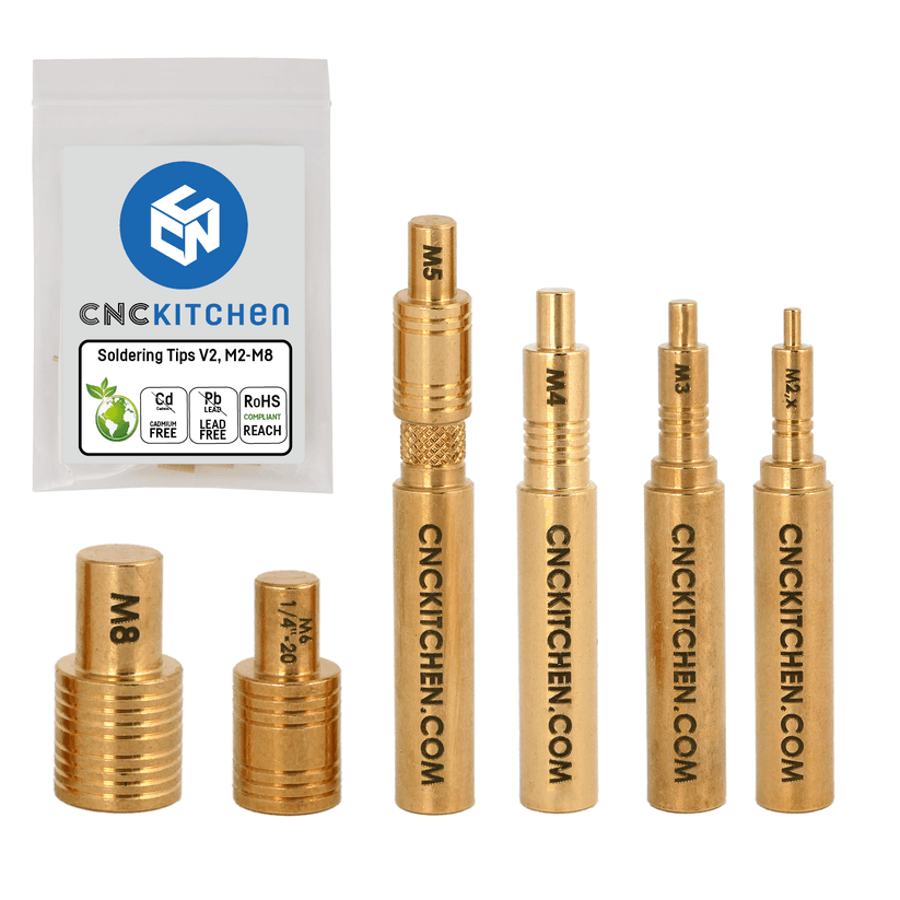 CNC Kitchen Heat Set Insert Soldering Iron Tips for 900M or T18 Iron M2 to M8 - sayercnc - 3D Printer Parts Australia