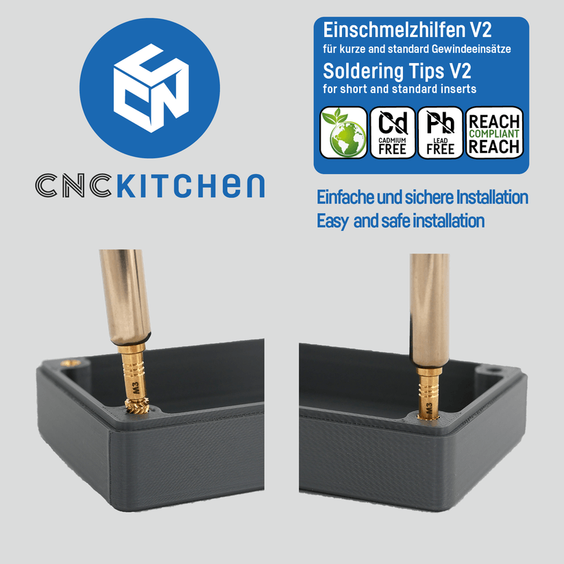 CNC Kitchen Heat Set Insert Soldering Iron Tips for 900M or T18 Iron M2 to M8 - sayercnc - 3D Printer Parts Australia