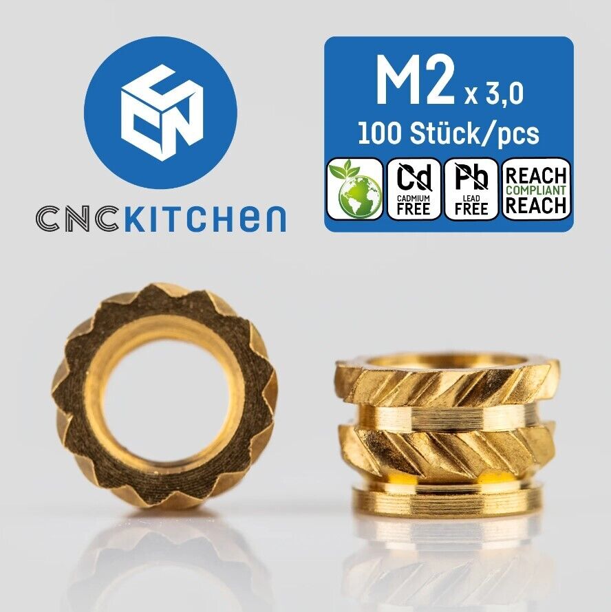 CNC Kitchen Heat Threaded Insert M2 M2.5 M3 VORON M4 M5 M6 M8 1/4" MIXED SET - sayercnc - 3D Printer Parts Australia