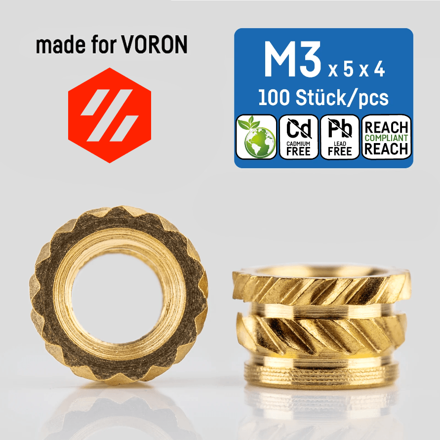 CNC Kitchen Heat Threaded Insert M2 M2.5 M3 VORON M4 M5 M6 M8 1/4" MIXED SET - sayercnc - 3D Printer Parts Australia