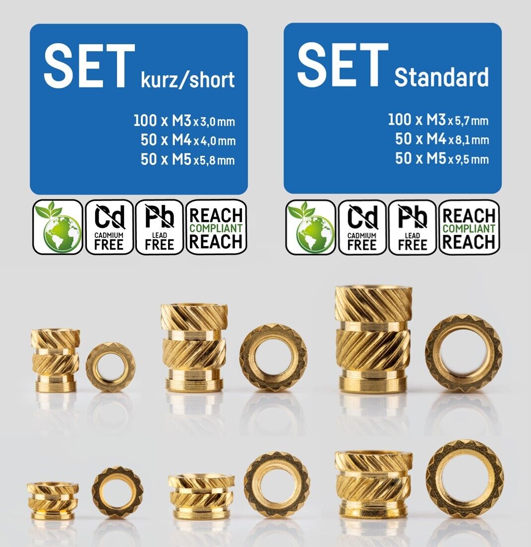 CNC Kitchen Heat Threaded Insert M2 M2.5 M3 VORON M4 M5 M6 M8 1/4" MIXED SET - sayercnc - 3D Printer Parts Australia