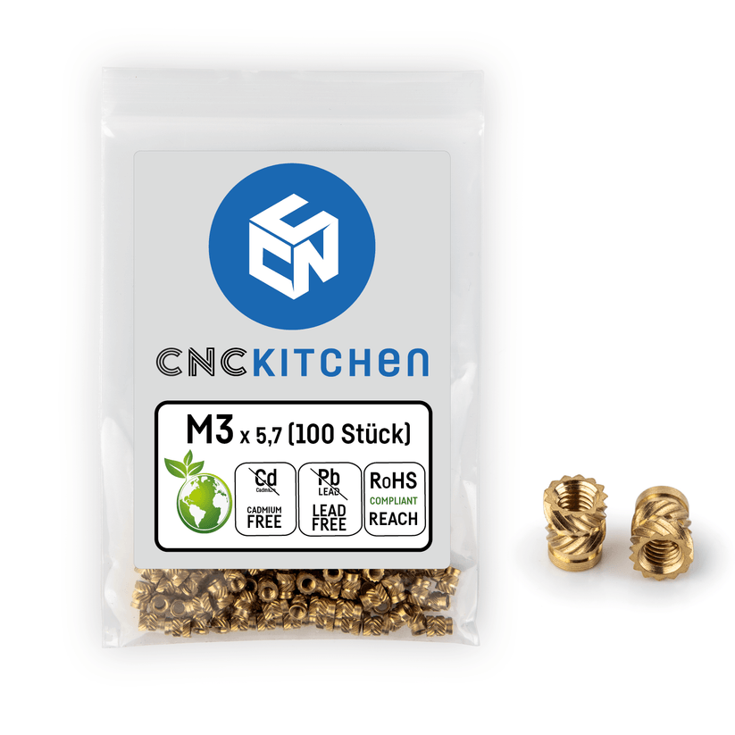 CNC Kitchen Heat Threaded Insert M2 M2.5 M3 VORON M4 M5 M6 M8 1/4" MIXED SET - sayercnc - 3D Printer Parts Australia
