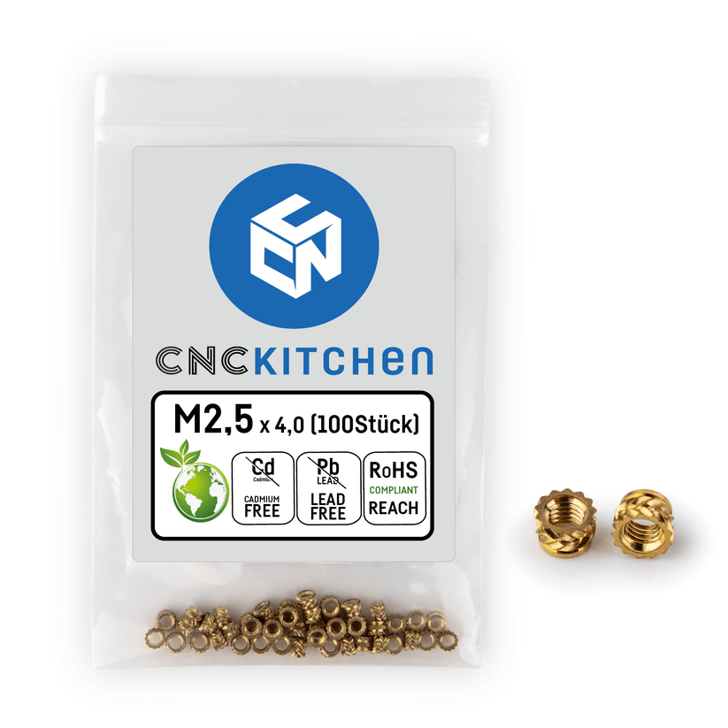 CNC Kitchen Heat Threaded Insert M2 M2.5 M3 VORON M4 M5 M6 M8 1/4" MIXED SET - sayercnc - 3D Printer Parts Australia