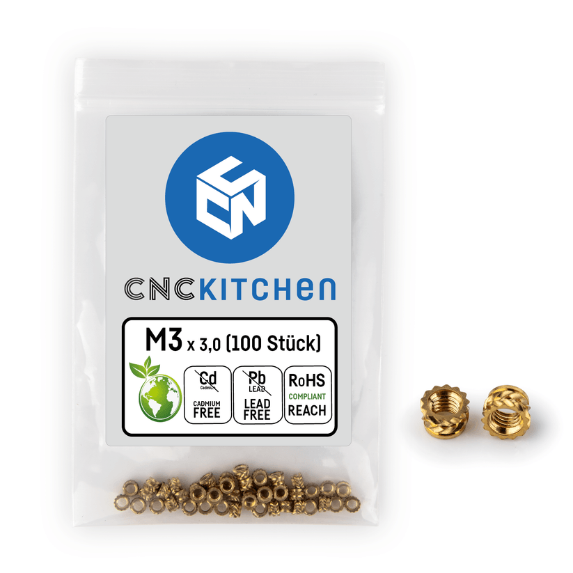 CNC Kitchen Heat Threaded Insert M2 M2.5 M3 VORON M4 M5 M6 M8 1/4" MIXED SET - sayercnc - 3D Printer Parts Australia
