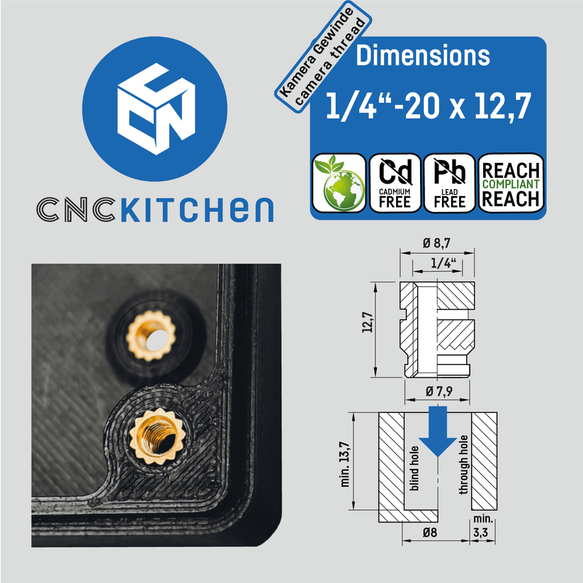 CNC Kitchen Heat Threaded Insert M2 M2.5 M3 VORON M4 M5 M6 M8 1/4" MIXED SET - sayercnc - 3D Printer Parts Australia