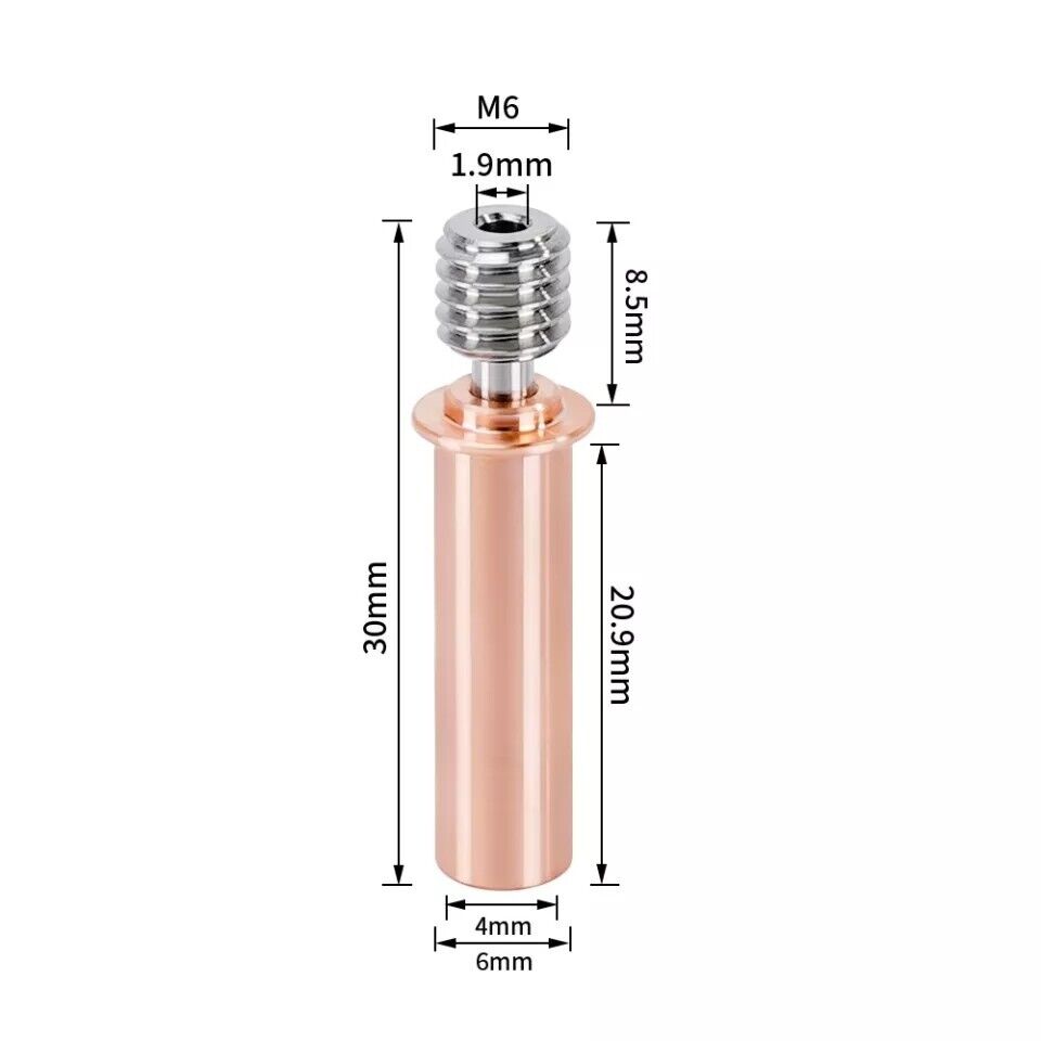 CR-6 SE Bi-Metal Heat Break Creality Compatible All-Metal Titanium Alloy - sayercnc - 3D Printer Parts Australia