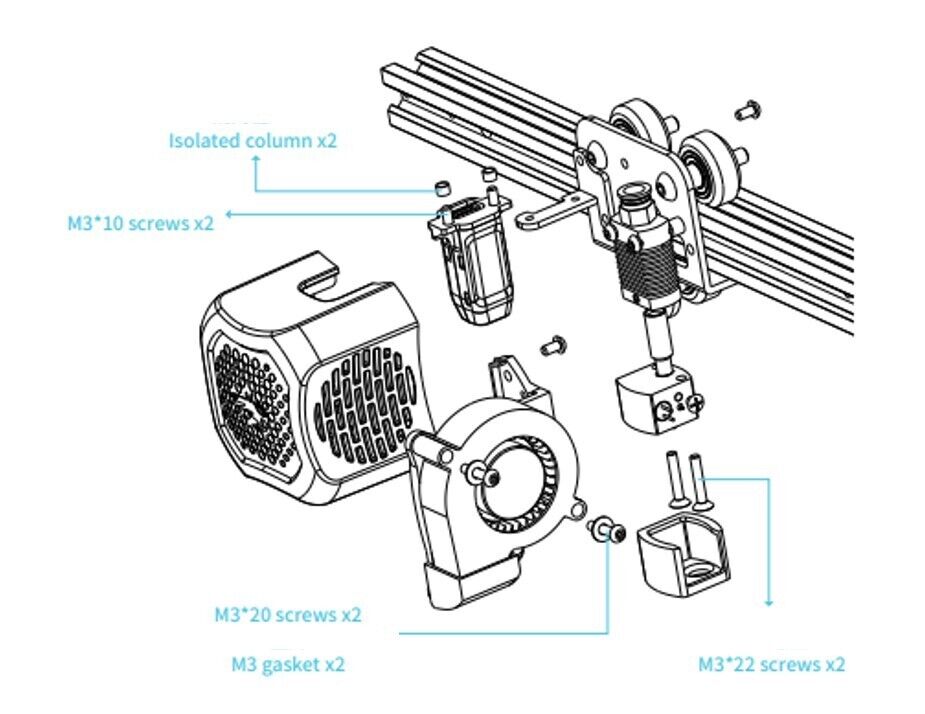 Creality Ender 3 V2 High Flow kit Genuine Upgrade 5015 Fan Hotend Plated Nozzles - sayercnc - 3D Printer Parts Australia