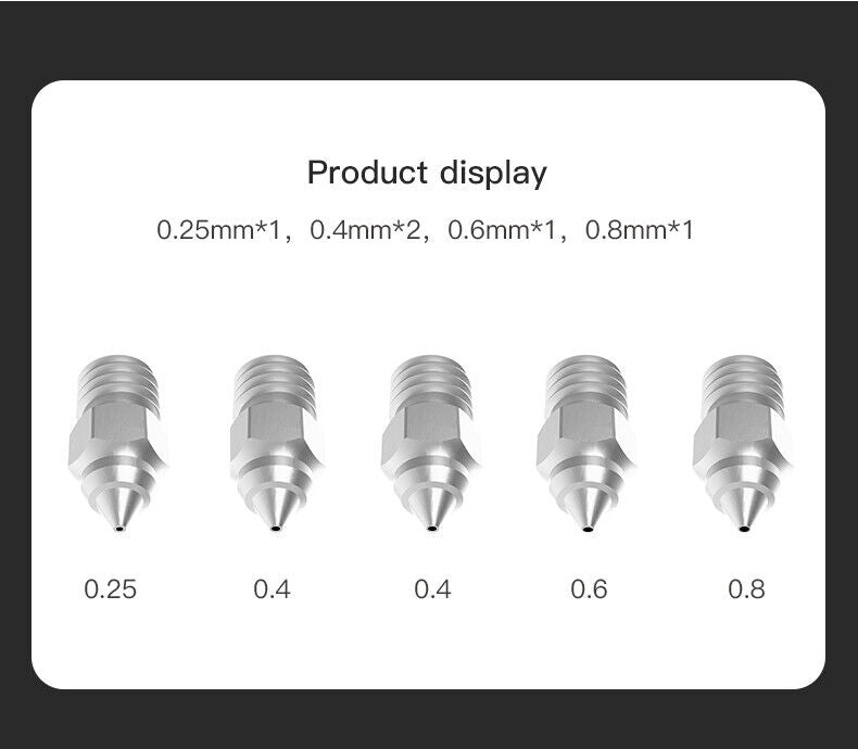 Creality Plated Copper Nozzle 5PC MK-HF Kit MK8 Hotend Ender 3 / S1 / CR 6 / Neo - sayercnc - 3D Printer Parts Australia