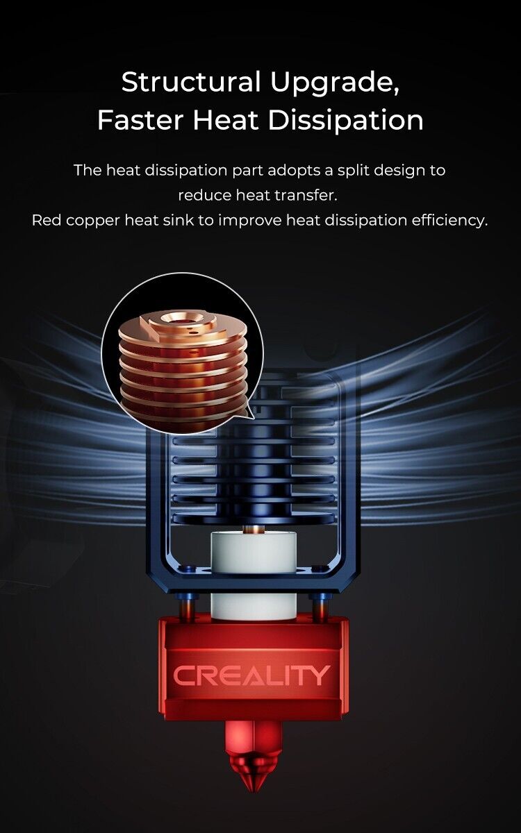 creality spider hotend new high flow model 300c for ender / cr10 and more