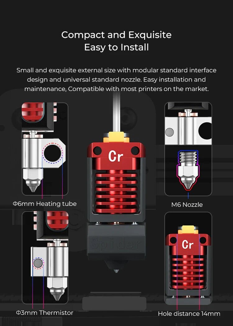 creality spider hotend new model 300c + upgrade for ender / cr10 and more