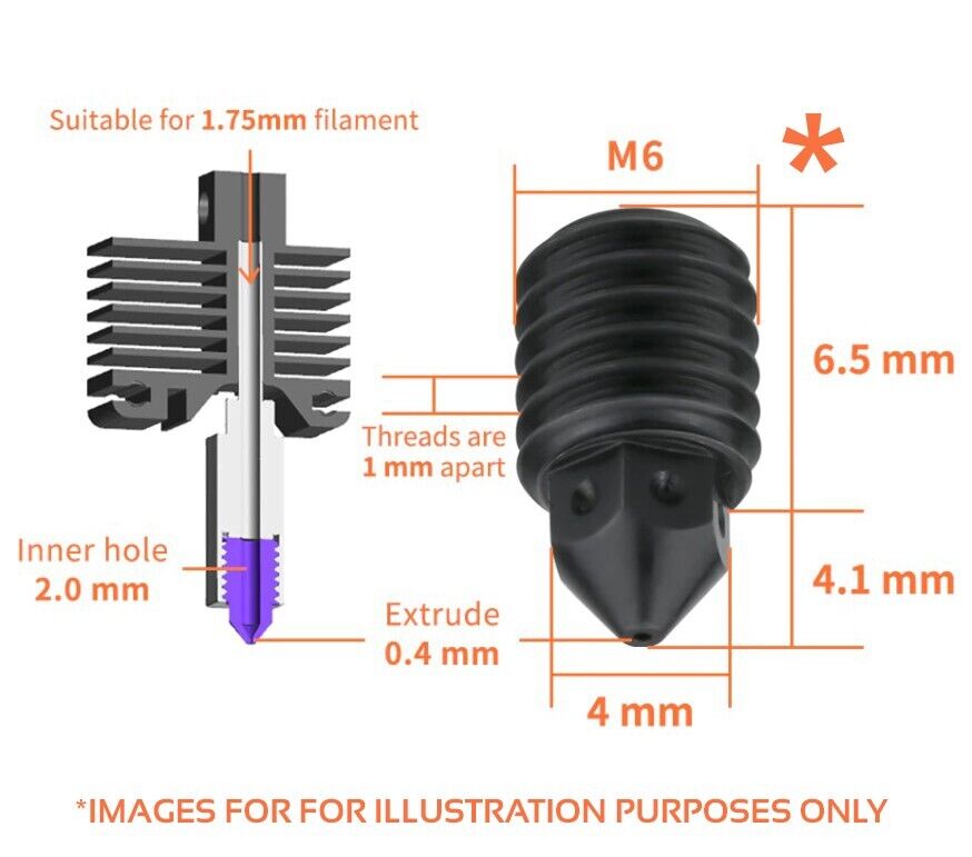 H2D Extruder Replacement 0.6mm Hardened Steel Hotend For Bambu Lab