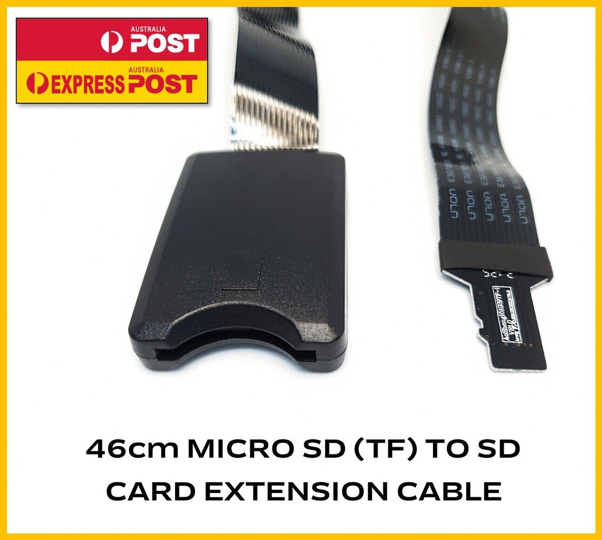 Micro SD To SD Card Extension Cable Adapter Extender TF 46cm Black