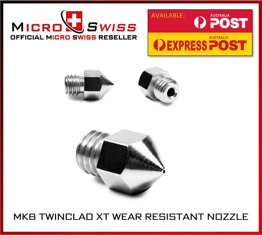 Micro Swiss MK8 Plated Wear Resistant Nozzle CR10 / Ender / Tornado / Makerbot - sayercnc - 3D Printer Parts Australia