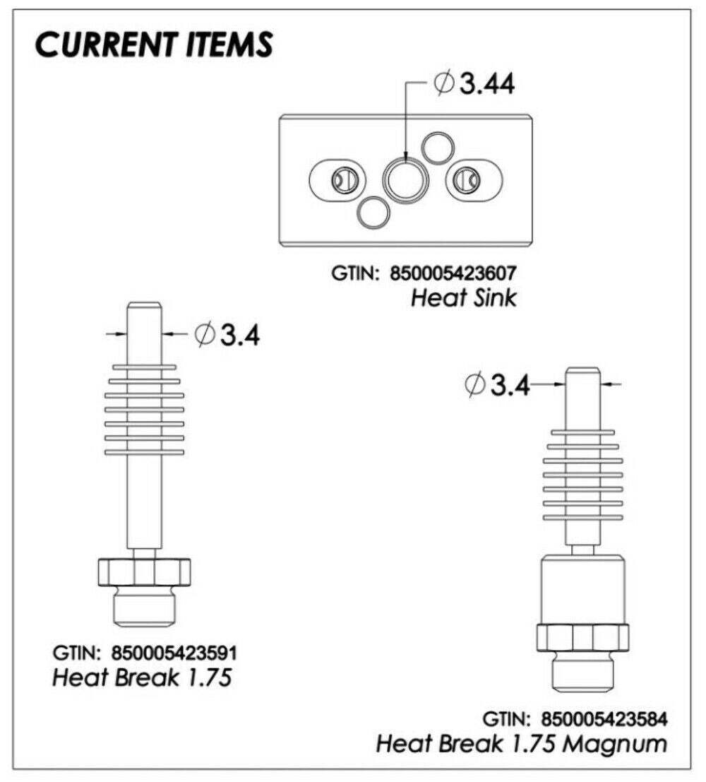 Mosquito Heat Break Slice Engineering Updated Bi Metal - sayercnc - 3D Printer Parts Australia
