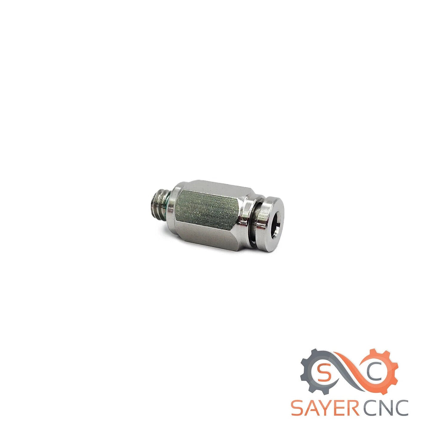PTFE Fitting Stainless Steel 25mm PC4-M6 Bowden Pneumatic Connector All Metal - sayercnc - 3D Printer Parts Australia