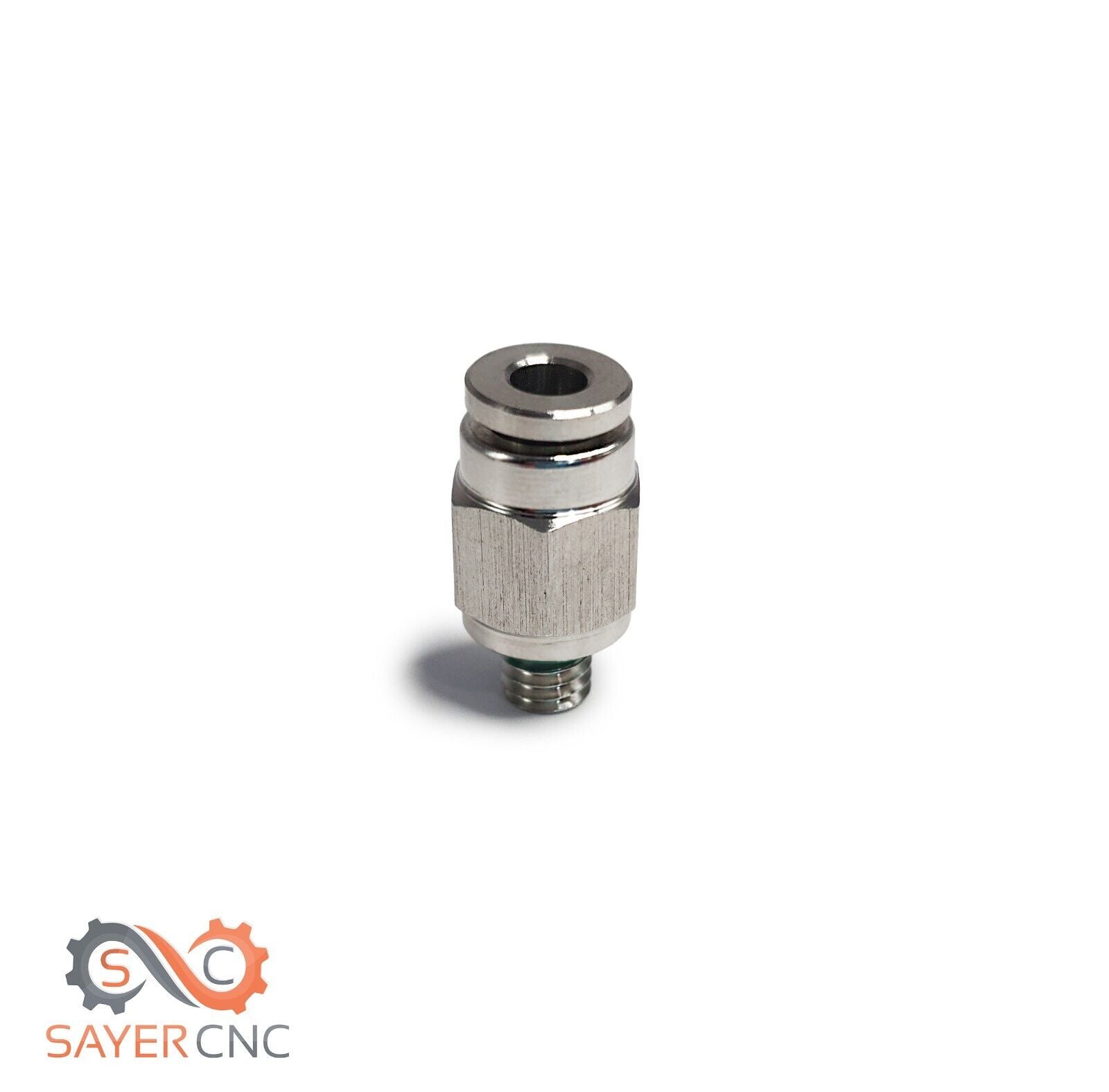 PTFE Fitting Stainless Steel PC4-01 PC4-M6 Bowden Pneumatic Connector All Metal - sayercnc - 3D Printer Parts Australia