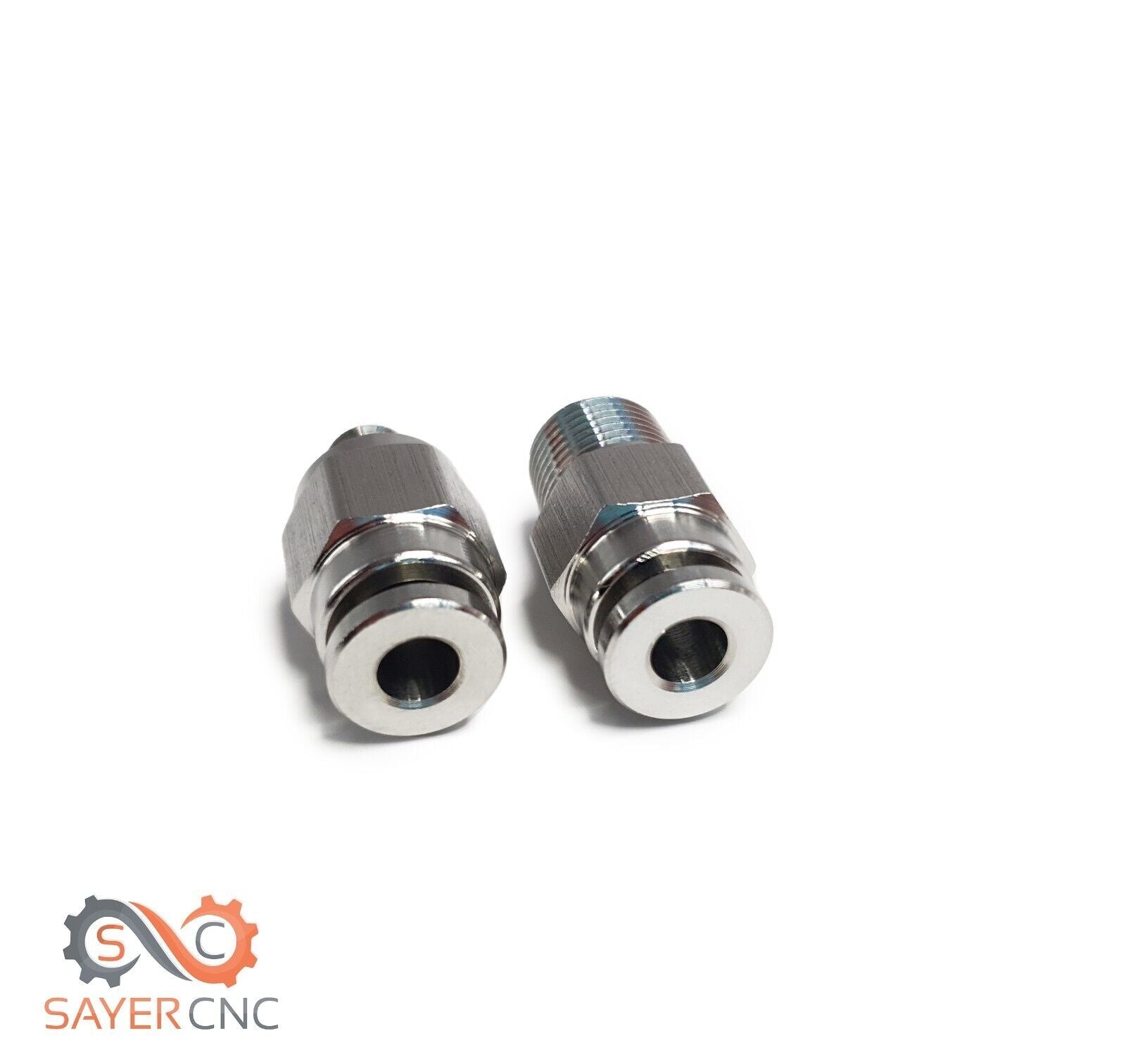 PTFE Fitting Stainless Steel PC4-01 PC4-M6 Bowden Pneumatic Connector All Metal - sayercnc - 3D Printer Parts Australia