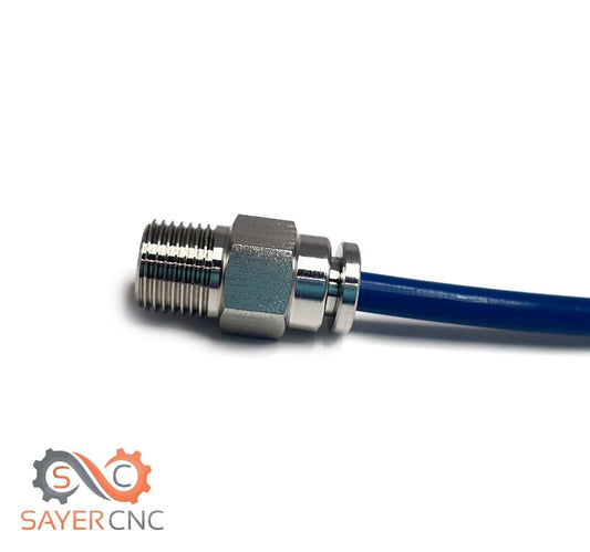 PTFE Fitting Stainless Steel PC4-01 PC4-M6 Bowden Pneumatic Connector All Metal - sayercnc - 3D Printer Parts Australia