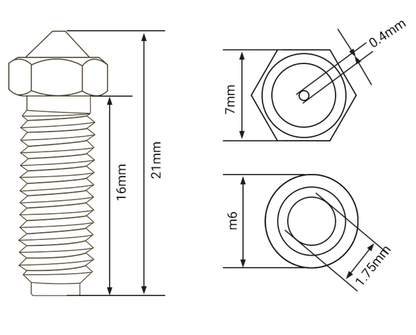 Anycubic Kobra 2 Series Hardened Steel Nozzle 0.4 0.6 0.8 - sayercnc - 3D Printer Parts Australia