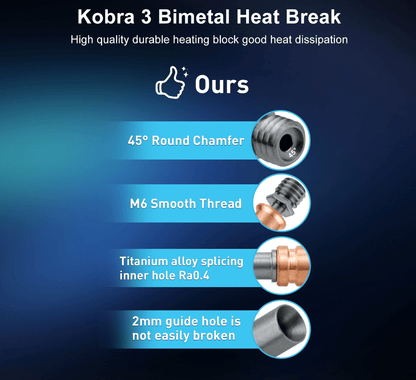 Anycubic Kobra 3 Bi - Metal Heat Break All - Metal Heatbreak - sayercnc - 3D Printer Parts Australia