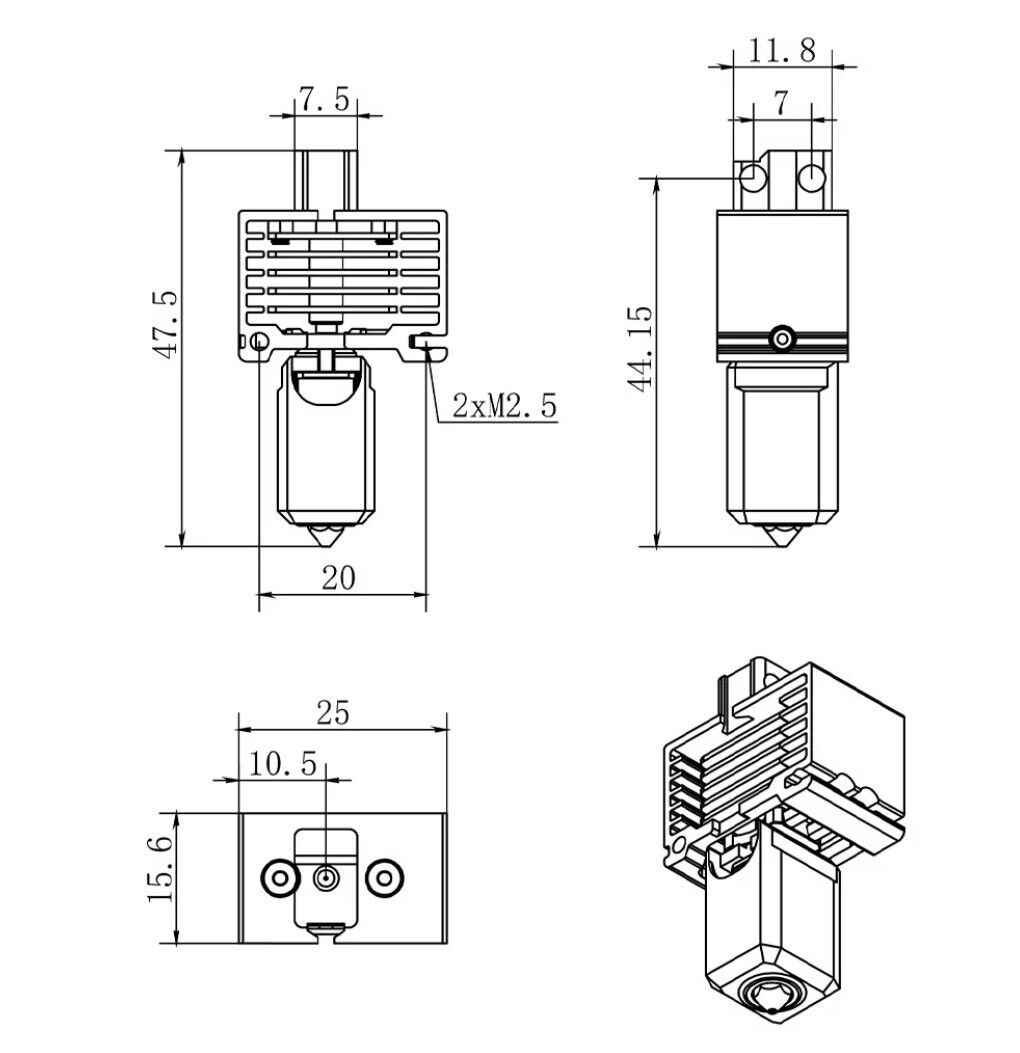 Bambu Labs V3 Hotend Bimetal Upgrade and Nozzle Set 0.4 0.6 for X1 3D Printers - sayercnc - 3D Printer Parts Australia