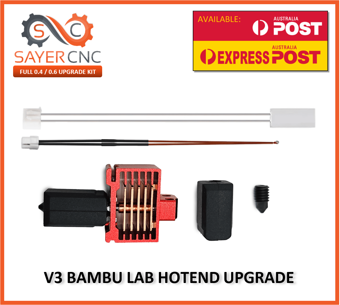 Bambu Labs V3 Hotend Bimetal Upgrade and Nozzle Set 0.4 0.6 for X1 3D Printers - sayercnc - 3D Printer Parts Australia