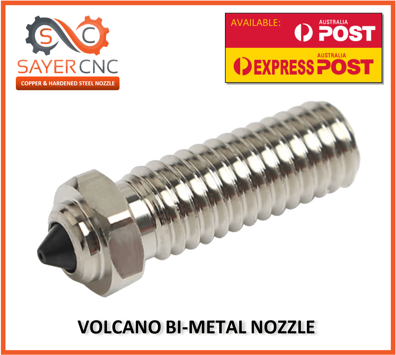 Bimetal E3D Volcano Compatible Nozzle Hardened Steel Plated Copper 0.4 0.6 0.8 - sayercnc - 3D Printer Parts Australia