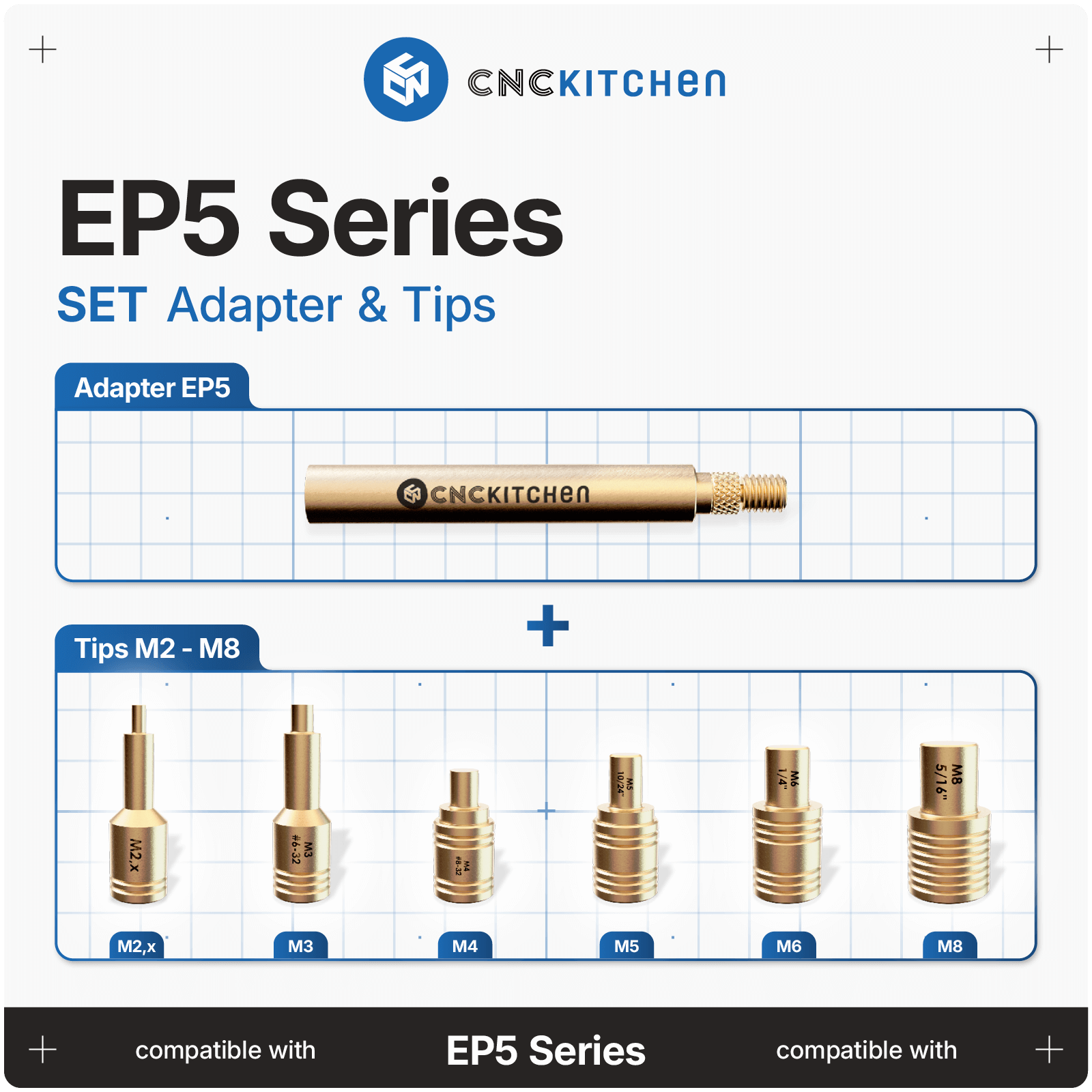 CNC Kitchen EP 5 Heat Set Insert Soldering Iron Adaptor and Tips - sayercnc - 3D Printer Parts Australia