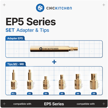 CNC Kitchen EP 5 Heat Set Insert Soldering Iron Adaptor and Tips - sayercnc - 3D Printer Parts Australia
