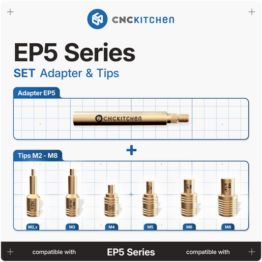 CNC Kitchen EP 5 Heat Set Insert Soldering Iron Adaptor and Tips - sayercnc - 3D Printer Parts Australia